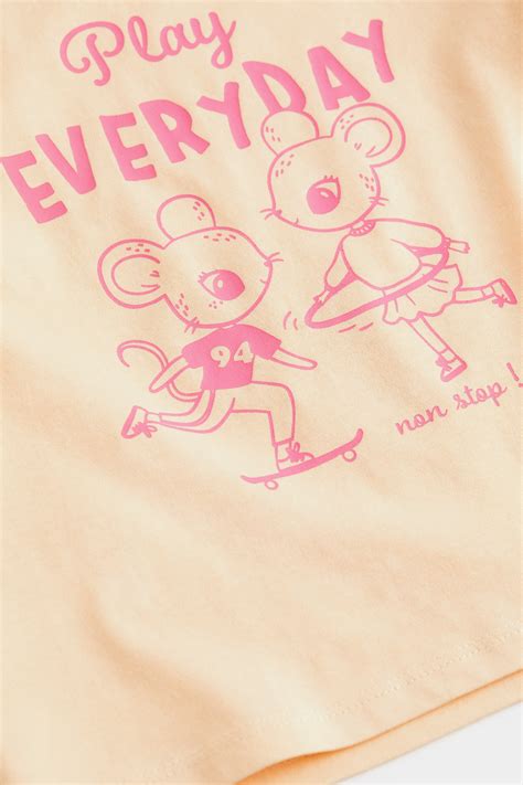 Printed T-shirt - Light yellow/Mice - Kids | H&M IN