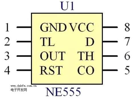 555定时器的引脚图及各引脚功能说明_NE555引脚图定义_555等效功能电路图
