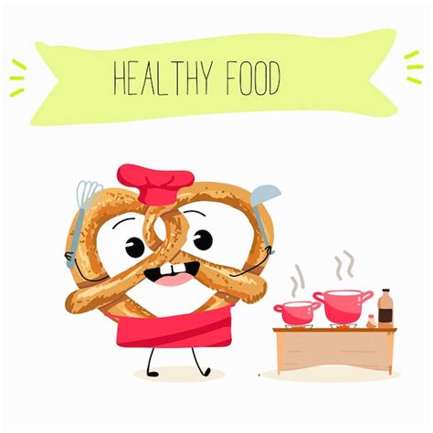 Baked food funny characters hand drawn vector illustration | Premium Vector