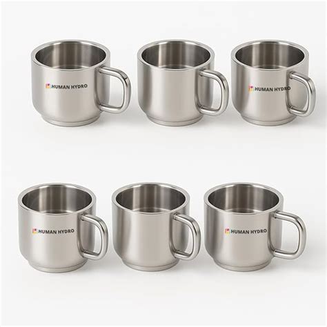Buy Human Hydro Premium Large Stainless Steel Tea Cups Set of 6 | 130ml ...