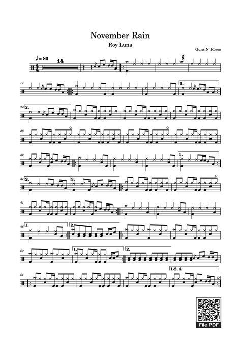 [Sheet] November Rain PDF lyrics & chords