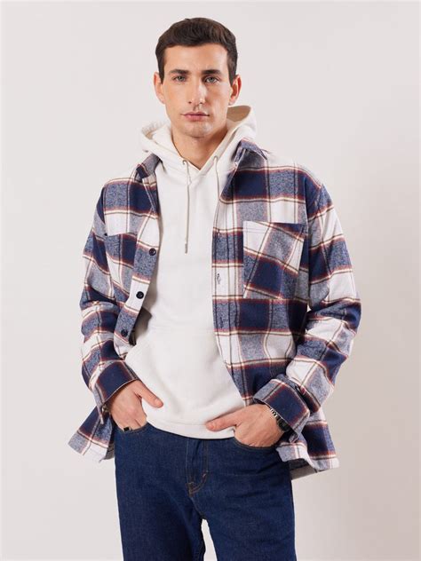 Buy Relaxed Fit Plaid Shacket Online at Best Price | 5Feet11