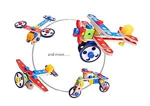 Tooky Toy - DIY Planes - Wooden Plane Construction Set - 48 Pieces ...