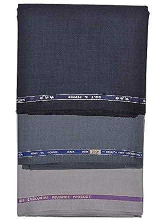 Buy Vimal Men Poly-Viscose Unstitched Trouser Fabric Combo(Blue,Grey ...