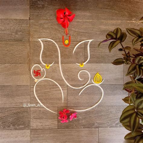 Ganesh Chaturthi 2023 Rangoli Design: सिंपल रंगोली डिजाइन ...
