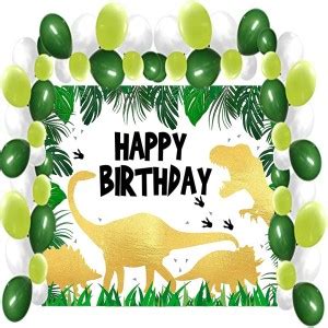 Theme My Party Dinosaur Party Decorations with Happy Birthday Backdrop ...