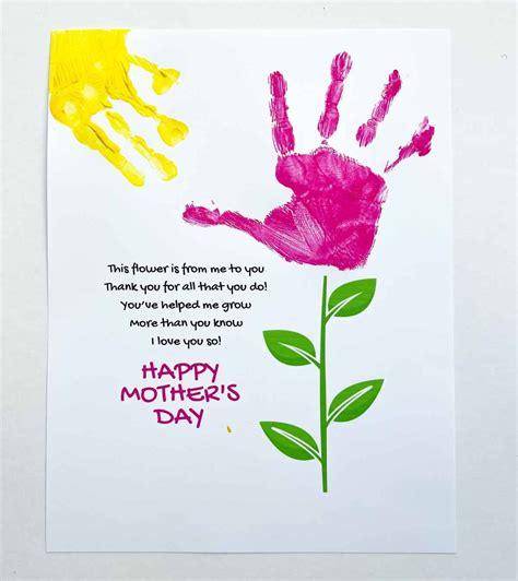 Mother's Day Hand Print Poem (Free Printable) - MindyMakes | Mothers ...