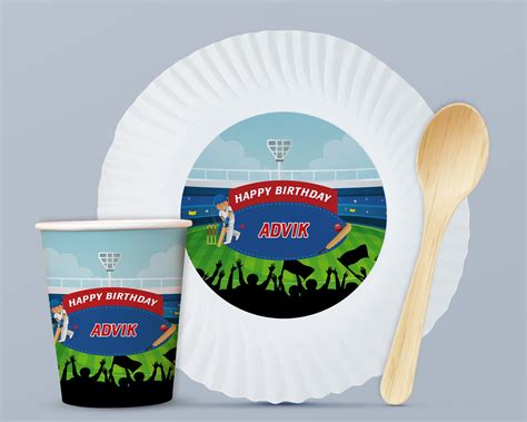 Cricket Theme Party Cups and Plates Combo | Party Supplies India