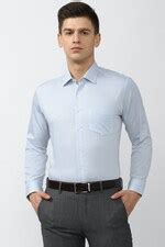 Buy Men Blue Slim Fit Print Full Sleeves Formal Shirt Online - 747066 ...