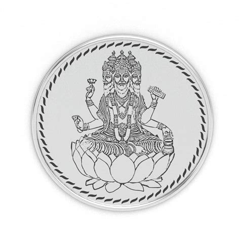 Buy AuGrav Jewels Lord Brahma 999 Pure Silver Coin 10 grams, Certified ...