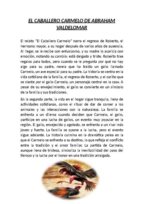 El caballero Carmelo resumen Jeremy - EL CABALLERO CARMELO DE ABRAHAM ...