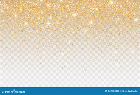 Golden Glitter Sparkle on a Transparent Background. Gold Vibrant ...
