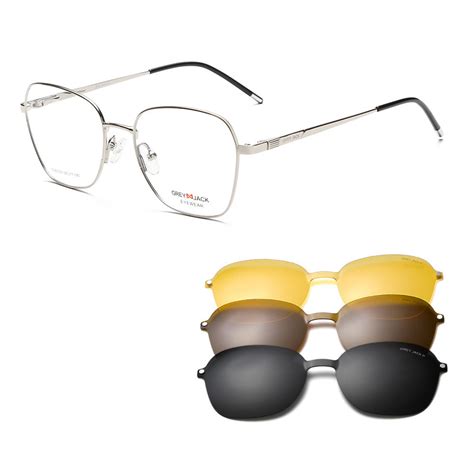GREY JACK Polygon Metal Clip On Sunglasses for Men Women 80009 ...