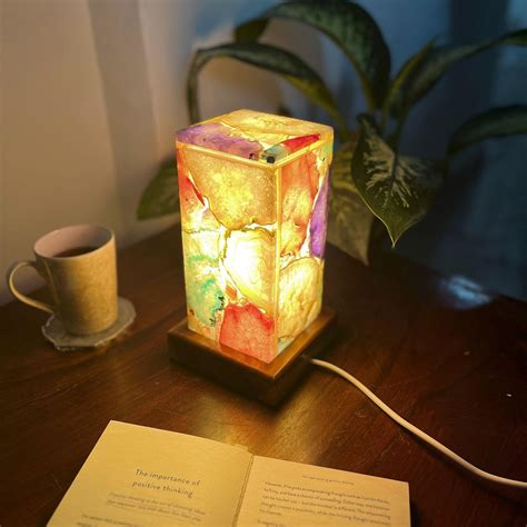 Buy HOMEARTE INDIA Multicolor Agate Table Lamp Stylish Home Decor Item ...