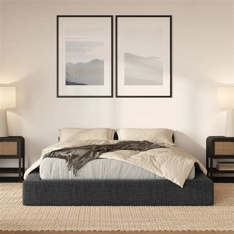 Ultra Bed Frame l Charcoal Grey, Cushioned | SoftFrame®