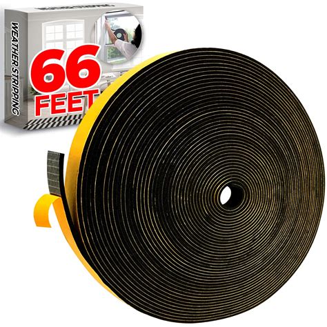Holikme Weather Stripping Door Seal Strip, 66 Ft x 1/2” W x 1/8” T ...