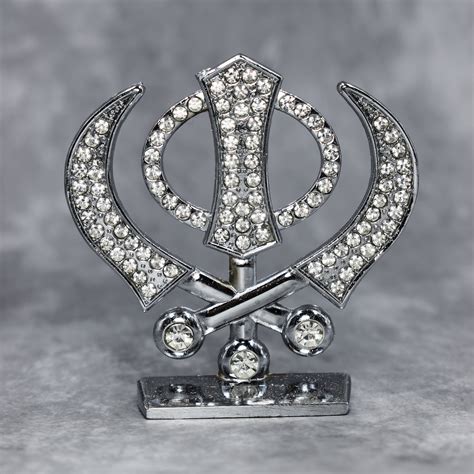 Sikh Religious Symbol Khanda Sahib Idol Silver Metal Statue For Home D ...