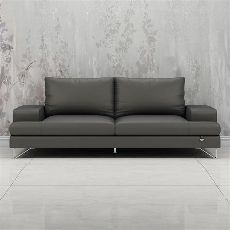 Buy Benjamin 3 Seater Slate Grey Leatherette Sofa Online at Durian