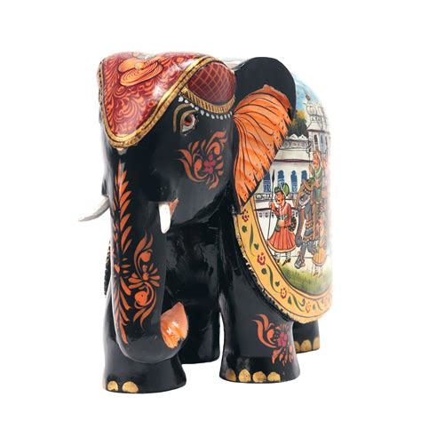 Wooden Hand Painted Elephant Online – Ragaarts