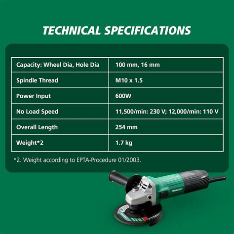 ANGLE GRINDER 100MM 4" HI KOKI (G10SS2S8Z) | ToolsMart1