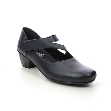 Rieker 41793-14 Navy Leather Womens Mary Jane Shoes