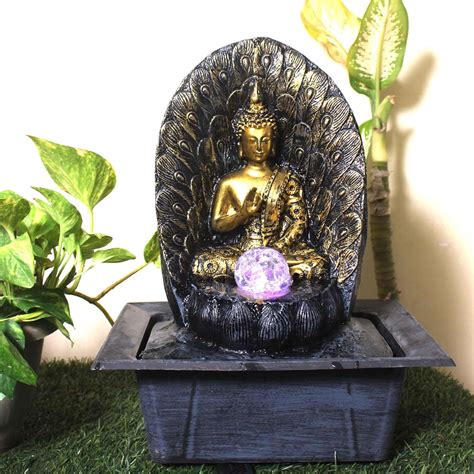 Art N Hub Lord Buddha Handicraft Tabletop Indoor Outdoor Waterfall ...