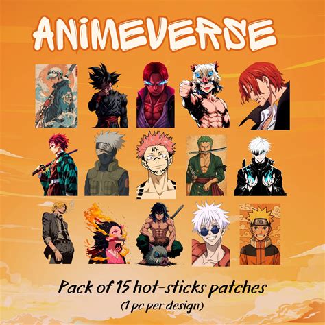 Animeverse | Pack of 15 Hot-Sticks | Iron on patches – Slap That Patch