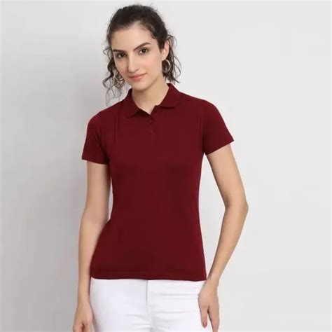 Ketex Maroon Polo Neck T-Shirt for Men – Cotton Blend, Solid Color ...