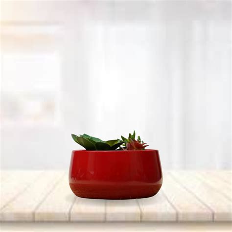 Red Metal Planter Pot – Gardengram