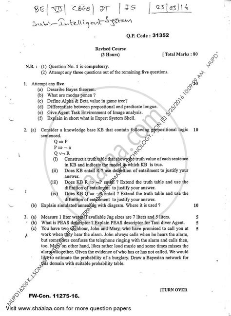 Intelligent System 2015-2016 BE IT (Information Technology) Semester 7 ...