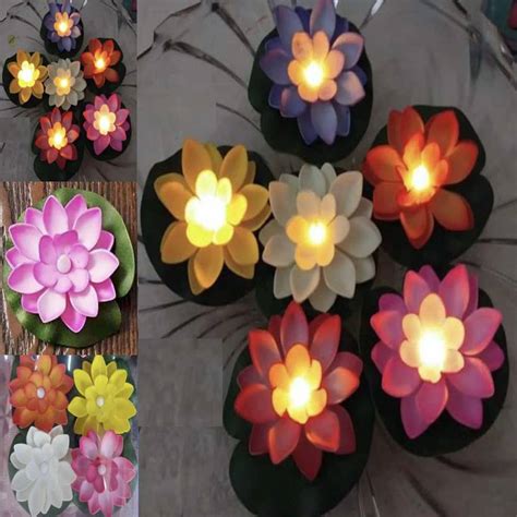 GLORIOUS Lotus-Warm White LED, Water Floating Lily Flower, Flower Night ...
