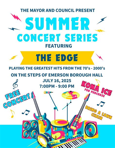 The EDGE Rocks Emerson Summer Concert Series ?☀️, Emerson Borough Hall ...
