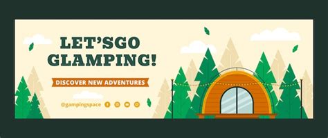 Handgetekende glamping twitter header | Gratis Vector