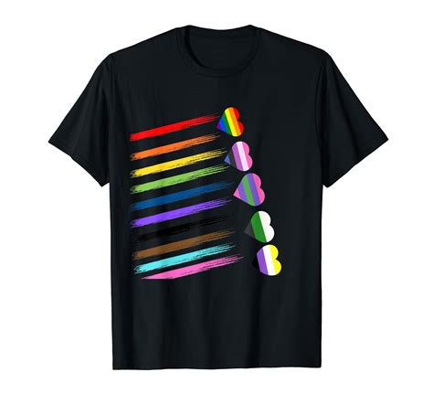 LGBTQ Pride Hearts. Rainbow Pride T-Shirt - Walmart.com