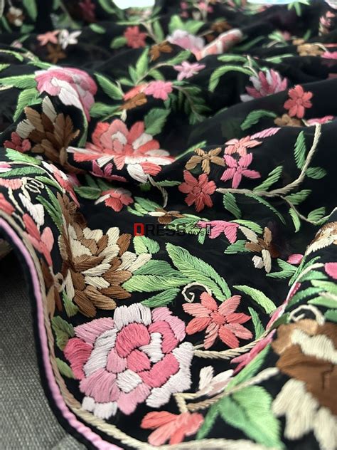 Floral Multicolour Parsi Gara Dupatta – Dress365days