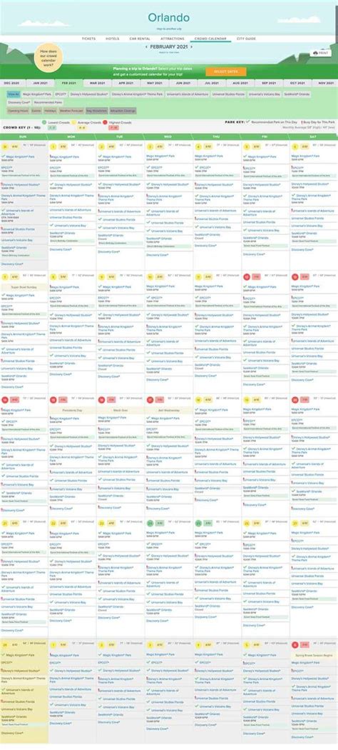 Crowd Calendar Universal Studios Orlando - Printable Word Searches