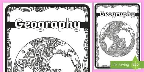 Mindfulness Colouring | Geography Project Cover Page