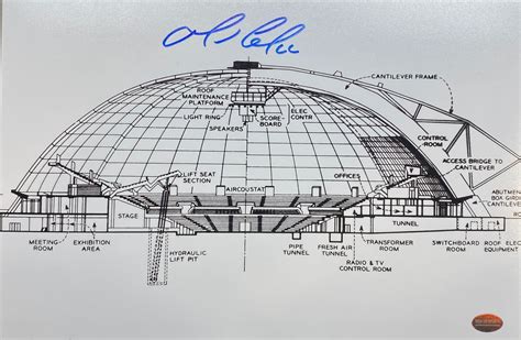 Mario Lemieux Signed Pittsburgh Penguins Civic Arena/Mellon Arena Outl ...
