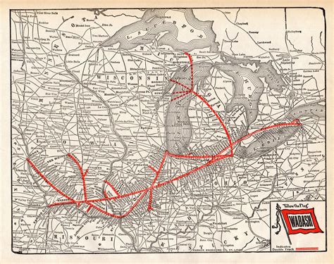 1940 Antique WABASH Railroad Map Buffalo to Omaha Chicago - Etsy ...