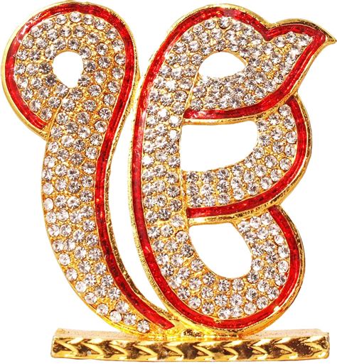 Saubhagya Global Gold Plated Sikh Religious Stone IK Onkar Symbol ...