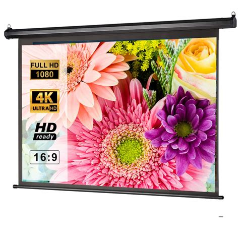 Buy ZUEDA 100 inch 16:9 Manual Pull Down Projector Screen, Retractable ...
