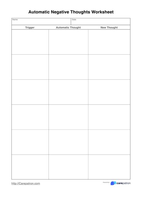 Reframing Negative Thoughts Worksheet & Example | Free PDF Download