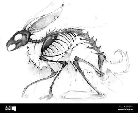 Illustration of a Rabbit skeletal system on a white background sketch ...