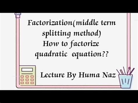Image result for Middle Term Splitting Example