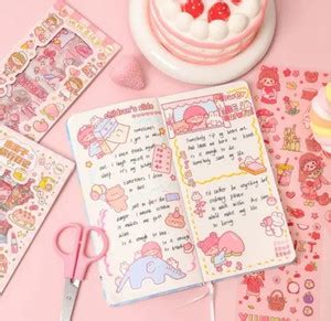 Giftiya 40 cm Cute Cartoon Theme Kawaii Stickers-20 Pet Sheets For ...