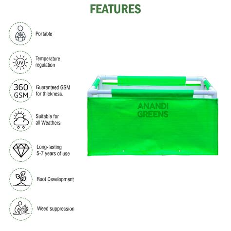 HDPE Rectangular Grow Bag 2x1x1 ft | 360 GSM with PVC Frame — Anandi ...