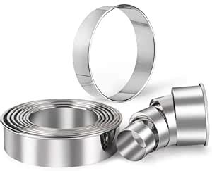 Buy HULISEN Stainless Steel Round Cookie Biscuit Cutter Set, 11 Circle ...