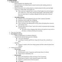 Cheatsheet: Natural Selection - AP Biology - Grade 9 PDF Download