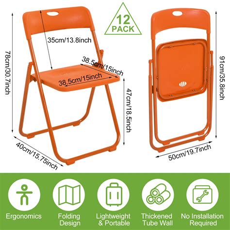 Thyle 12 Pack Folding Plastic Chairs with 330lbs Capacity, Portable ...