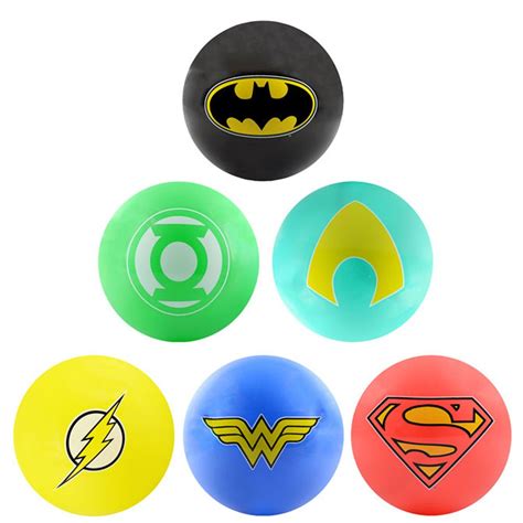 AAG DC Comic Justice League Logo Balls - 6pc Set of Bright 5 inch Vinyl ...